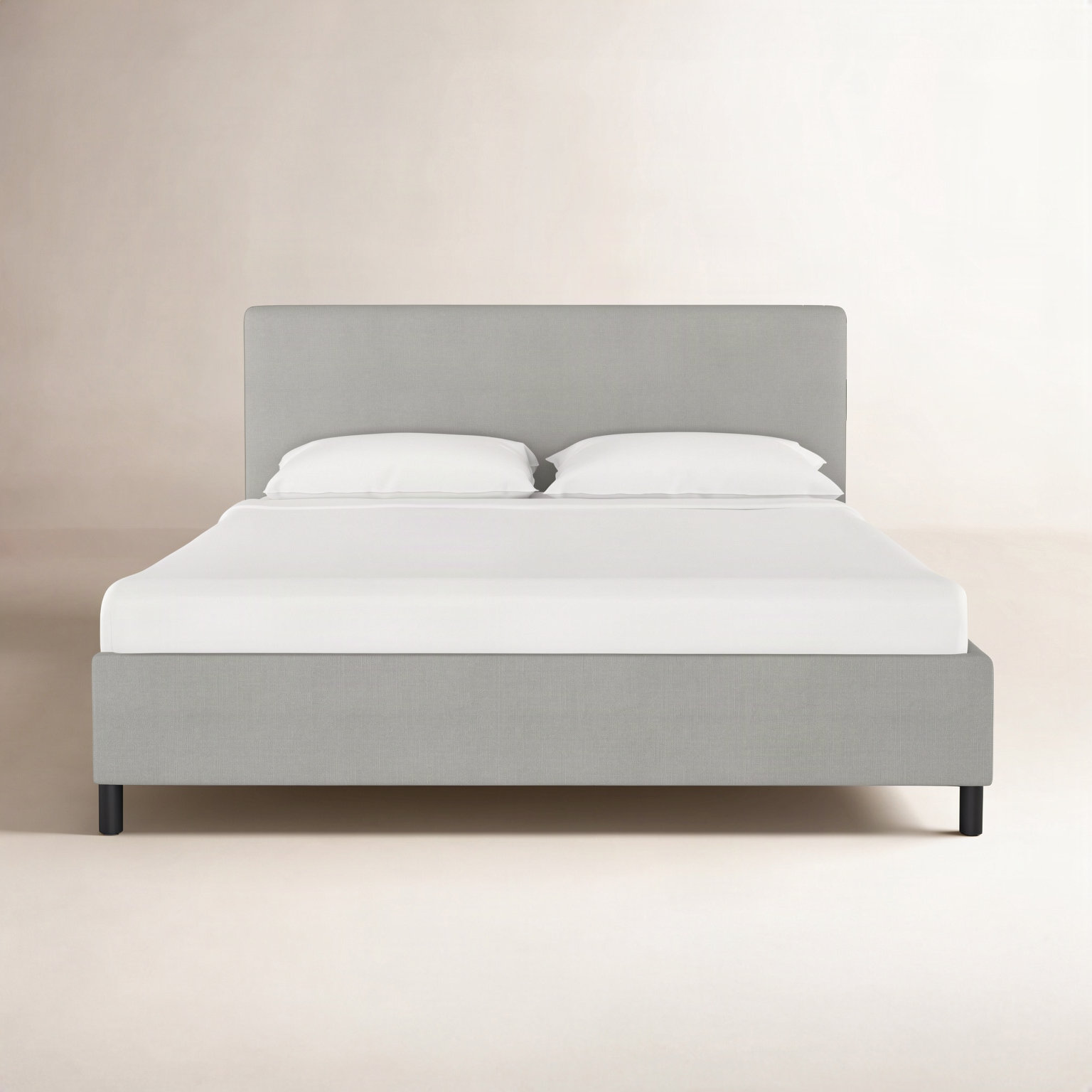 Eisley Cotton Upholstered Bed, Full, Bella Light Gray Performance Velvet