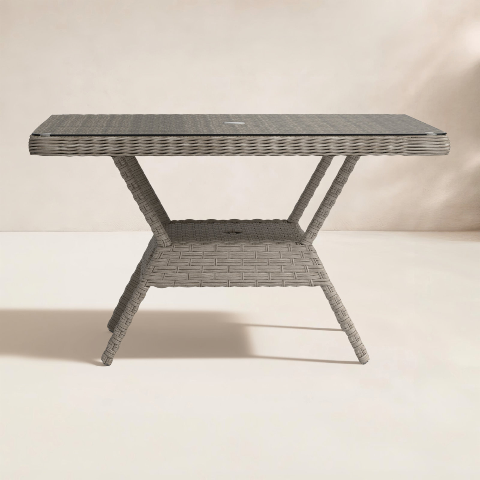 Norfolk 48'' Glass Outdoor Chat Table, Yes