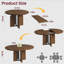 Table de salle à manger extensible ronde de 47 à 63 po pour 4 à 8 personnes, table de cuisine extensible avec structure en métal robuste et pieds larges-1352122040