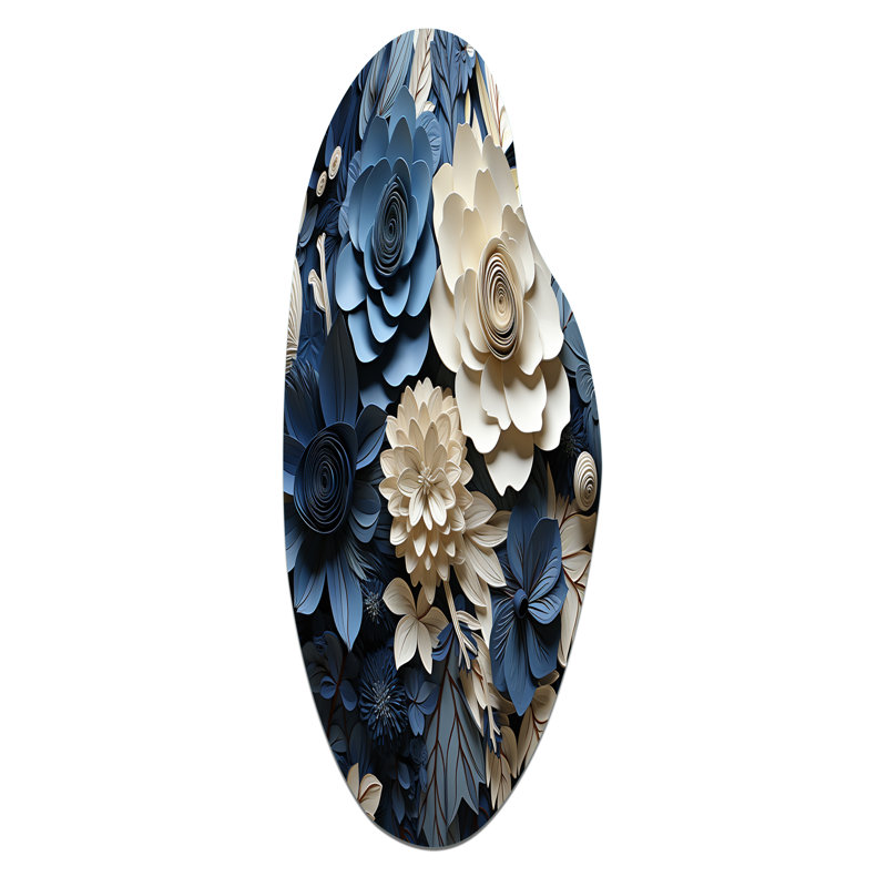 Molena - Décoration murale irrégulière en forme de fleurs en métal, H 38 po x l 15 po
