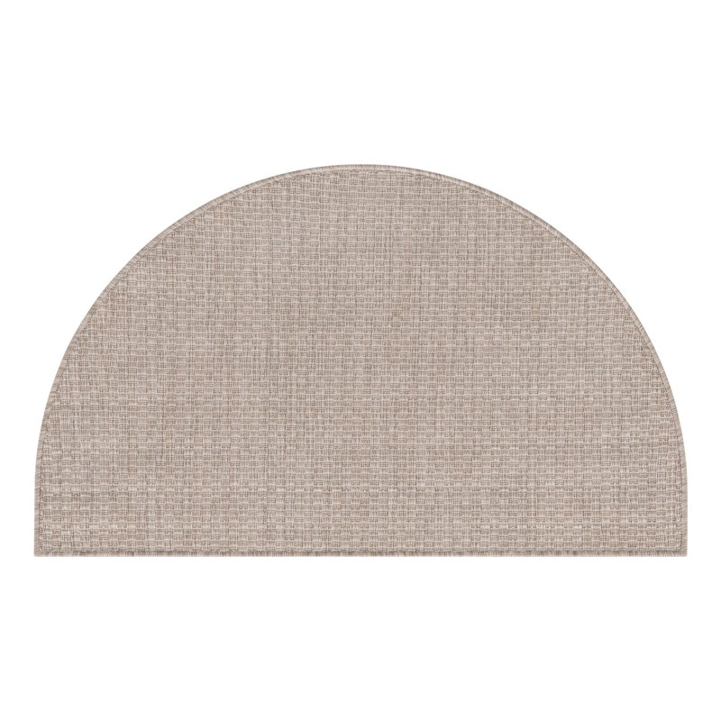 Tapis intérieur / extérieur beige Bembry, Demi-cercle 2 pi 2 po x 3 pi 7 po