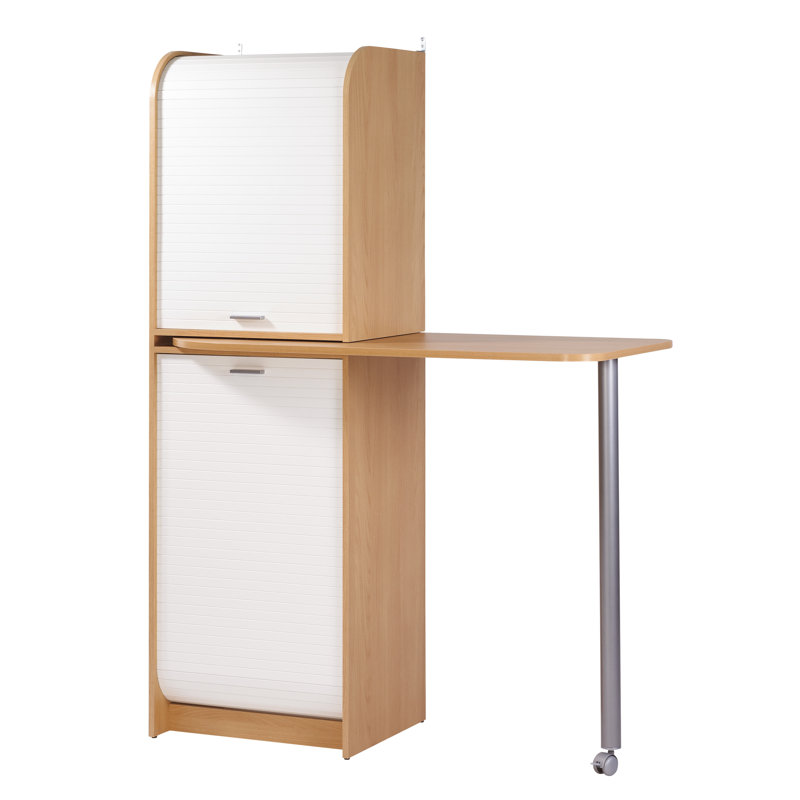 Crispin 180.7cm Kitchen Pantry, Beech/White