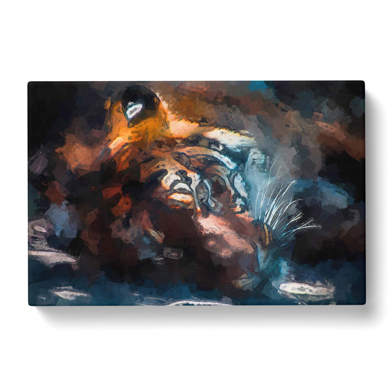 Tiger In The Shade In Abstract - Wrapped Canvas Print, 60cm H x 91cm W x 3cm D