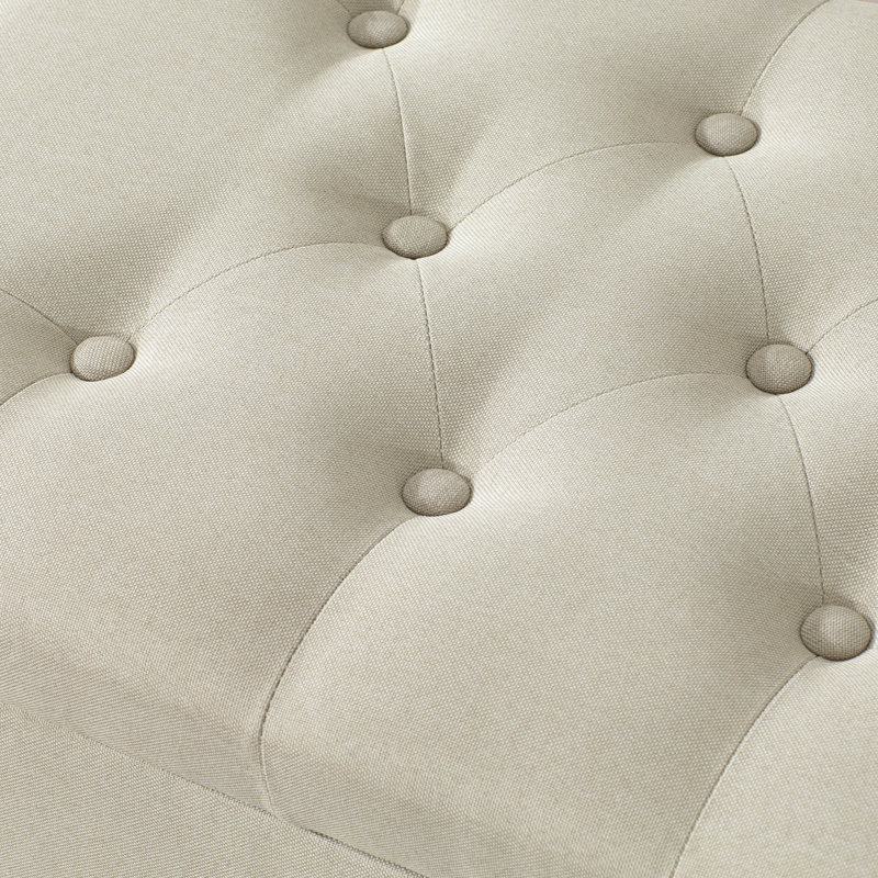 Cosmas Upholstered Ottoman, Light Khaki