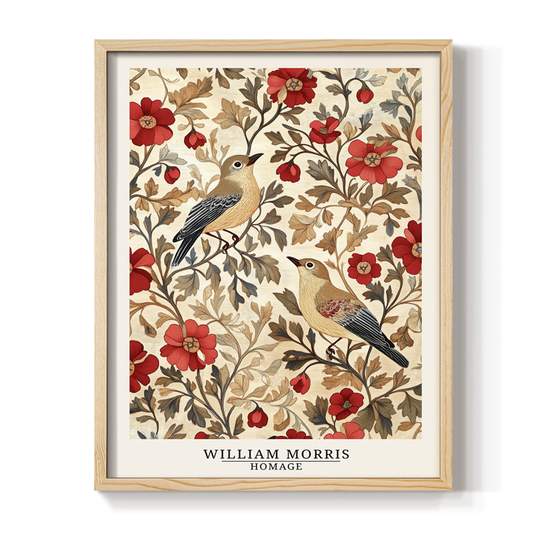 WM MORRIS Series XCIII Framed Print - Solid Wood, Natural, 15" H x 12" W