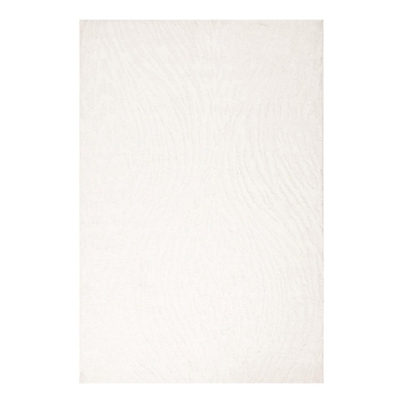 Artistic Abstract Wave Area Rug, Ivory, 8x10