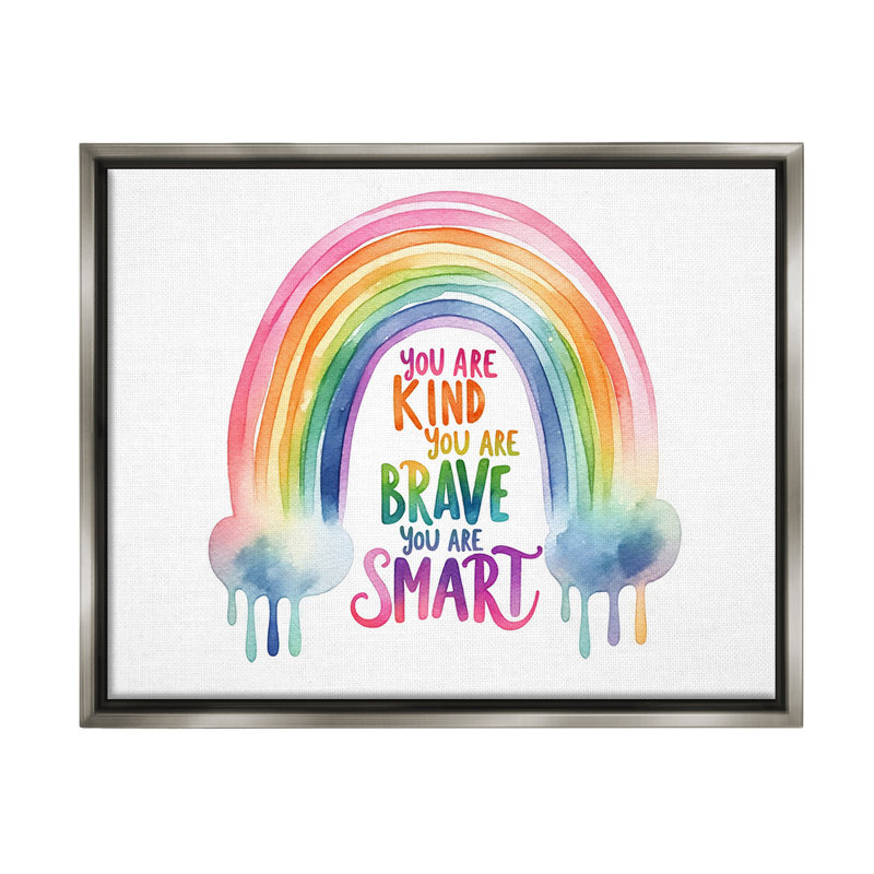 «Modern Inspirational Rainbow» par Amanda Greenwood sur, H 25 po x l 31 po, Cadre flottant gris lustré