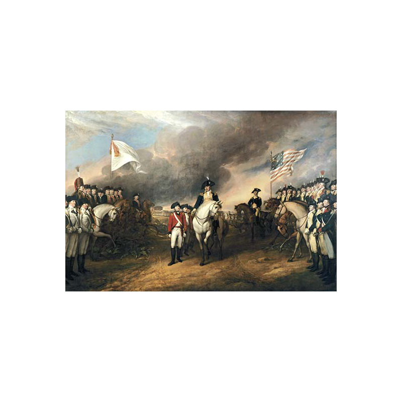 Impression sans cadre, « reddition of general cornwallis » par john trumbull, H 24 po x l 36 po x P 1,5 po
