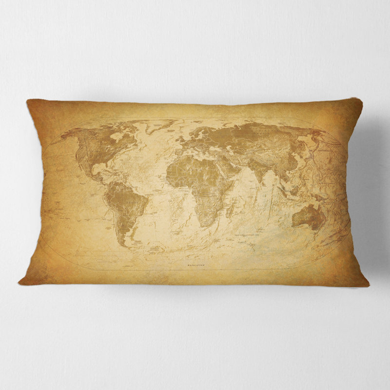 Coussin Rectangle, carte du monde antique X