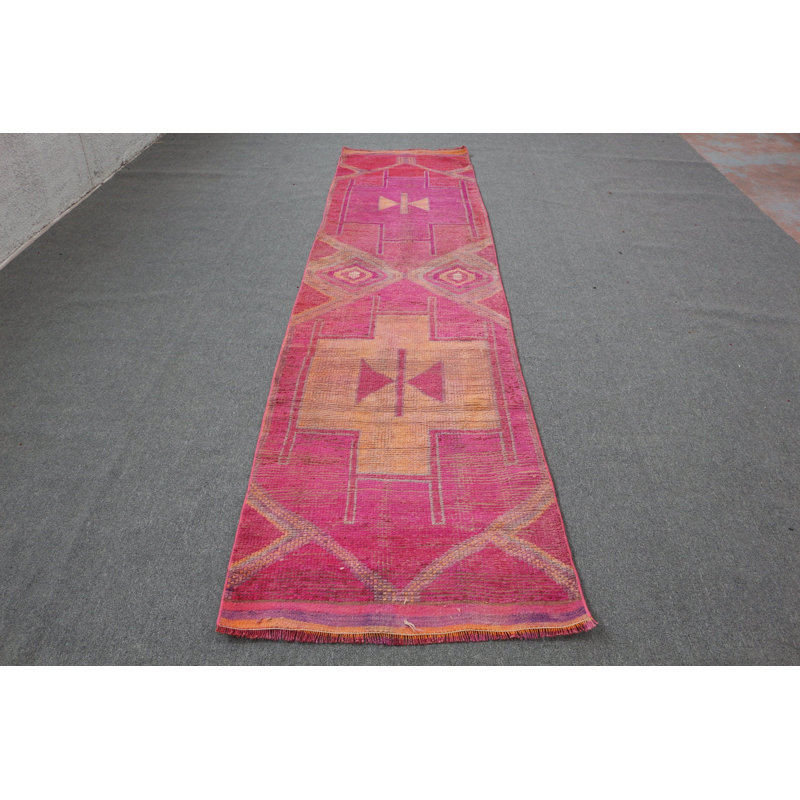 Tapis de couloir turc antique en mauve parfait pour vos escaliers et couloirs de la Turquie