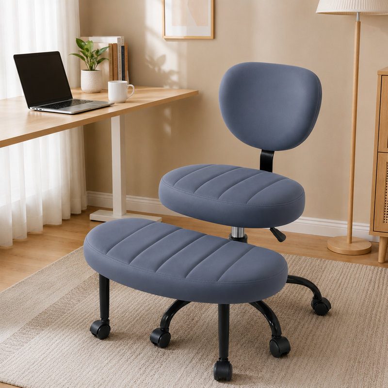 Fauteuil ergonomique de formation ADHD Focus, chaise de bureau de méditation à pieds croisés avec roulettes, pivotant à 360 ° et réglable en hauteur avec support lombaire