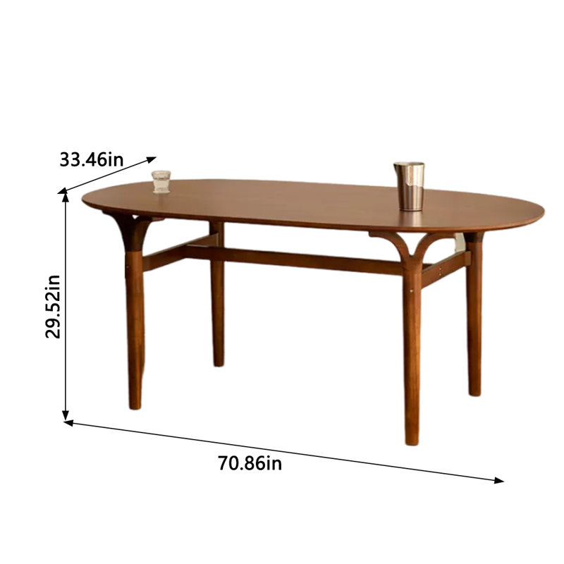 Anamaris Teak Oval Solid Wood Dining Table, Brown, 33.46" W x 70.86" L