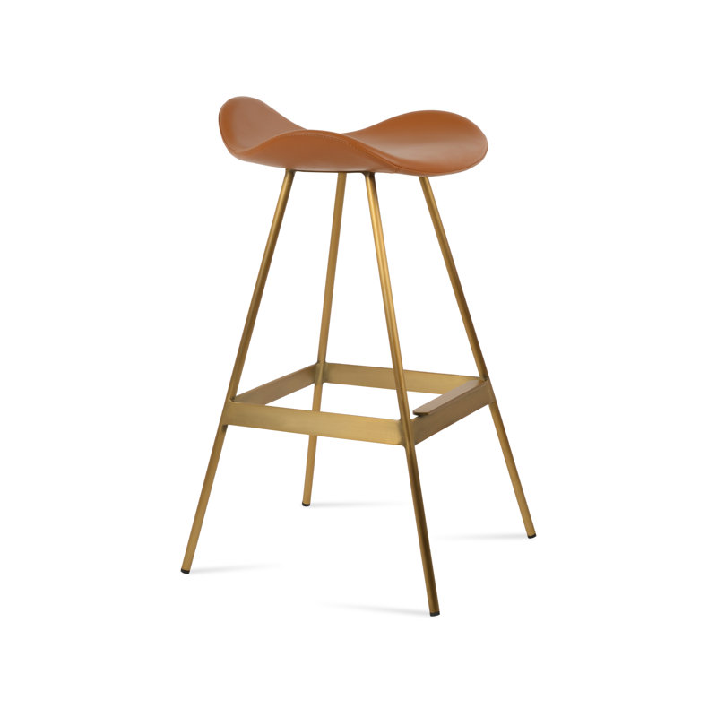 Tabouret Falcon Balat, Laiton, Caramel PPM