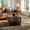 Nyla Rustic Coffee Table with Handcrafted Wood Legs