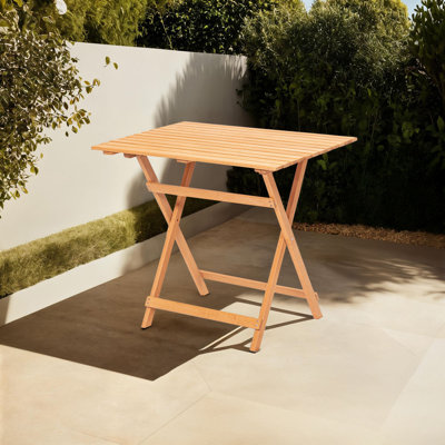 Ambrea Rectangular Beech Solid Wood Outdoor Side Table