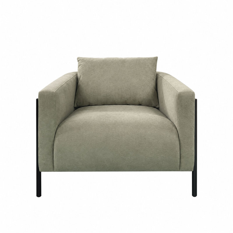 Marielle Upholstered Accent Chair with Rope Exterior & Cushions, Sable