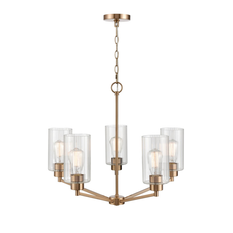 Dimmable Classic / Traditional Chandelier, Modern Gold, 20" H x 21" W x 21" D