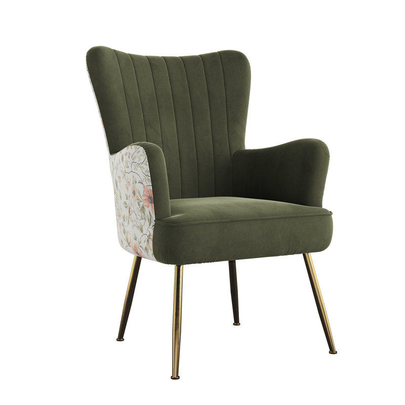 Fauteuil d'appoint vert avec imprimé