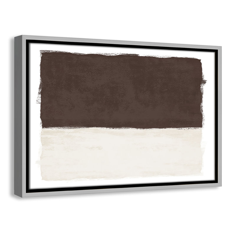 Chocolat trempé I - Version paysage par Natalie Carpentieri, Toile avec cadre, Flottant argent, L 19,5 po x H 13,5 po