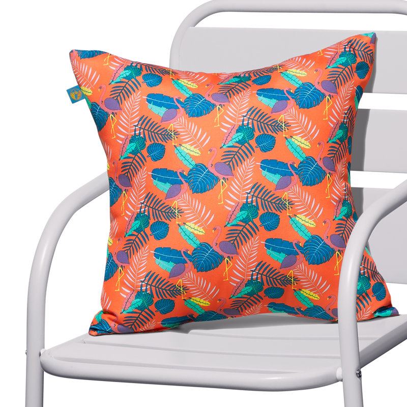 Outdoor Square Pillow Cover and Insert, Orange