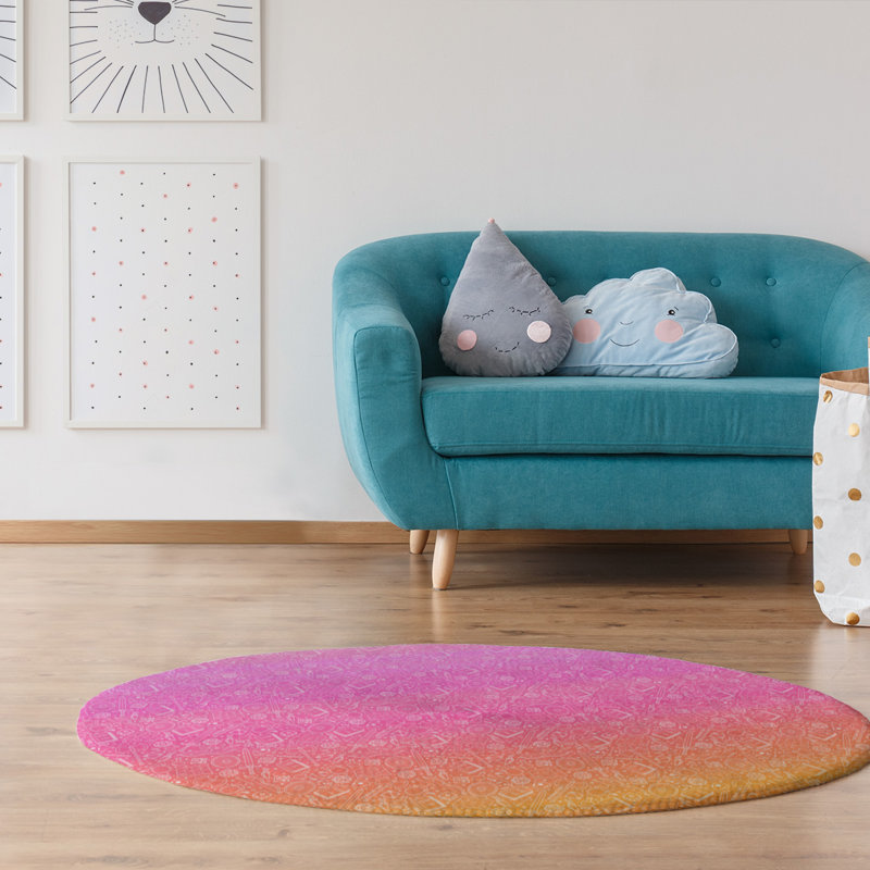 Tapis rose/jaune dégradé, Rectangle 2 pi x 3 pi