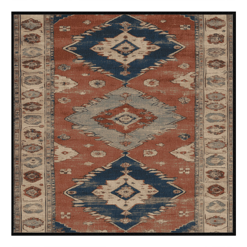 Machine Washable Overdyed Brown Area Rug, Square 6'