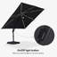 Parasol en porte-à-faux à énergie solaire gris 10 pi avec base et lumières DEL Yatra-1721489039