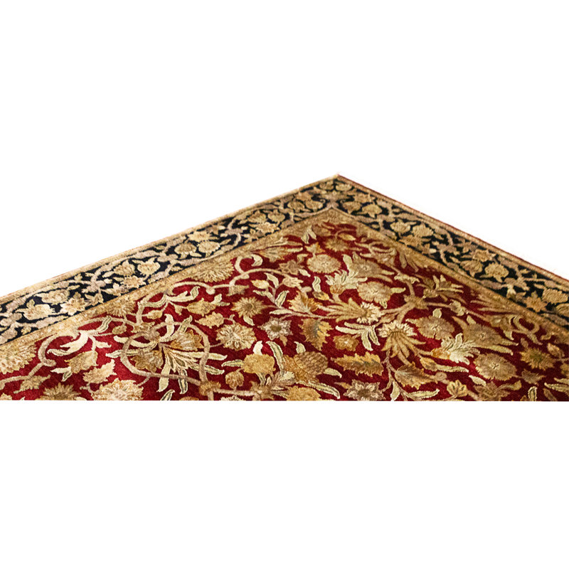 High-Quality Hand-Knotted Red And Black Area Rug