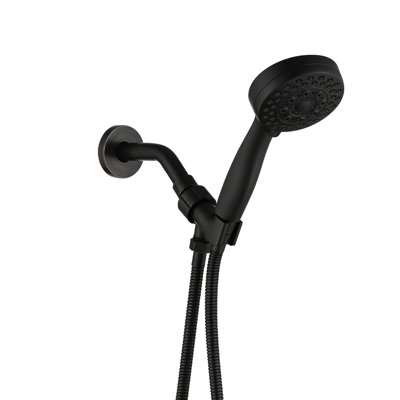Oil-rubbed Bronze Shower Head - 5 Mode Adjustable, Strong Spray Force, Easy Installation, Abs Material, With Hose Handheld Adjustable Settings, Consistent Powerful Spray, Finish