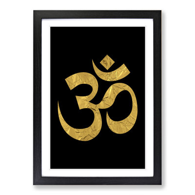 Om Symbol in Gold - Picture Frame Graphic Art