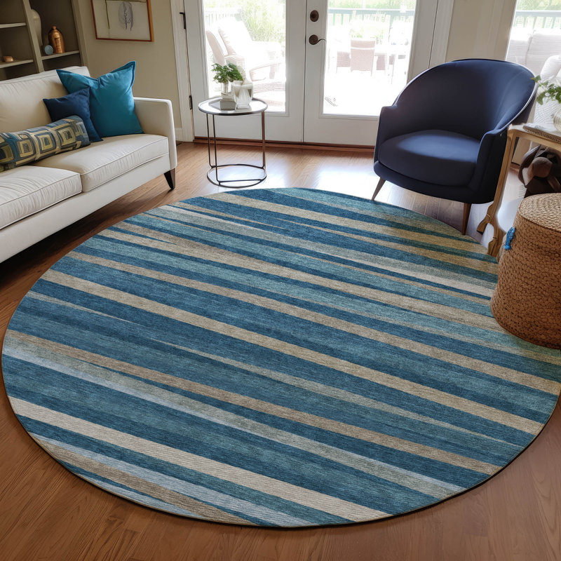 Tapis intérieur / extérieur bleu lavable Liora , 3 pi x 5 pi