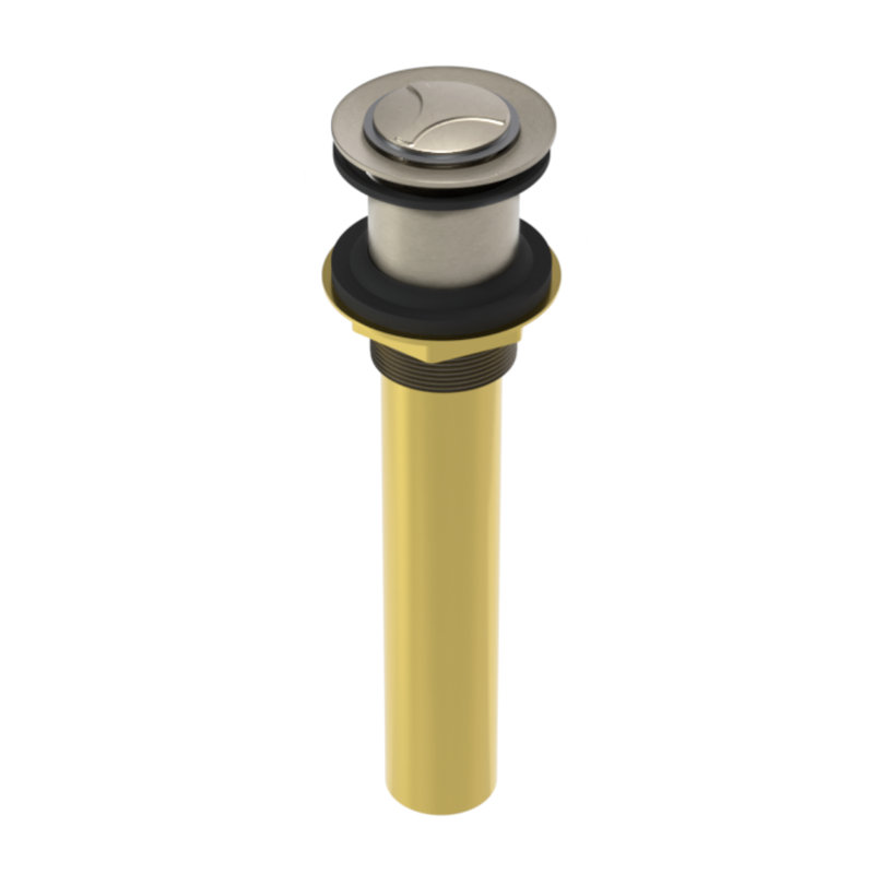 Argonaut Lavatory Push Drain, No, Polished Nickel