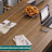 Industrial-style solid wood rectangular dining table-291805387