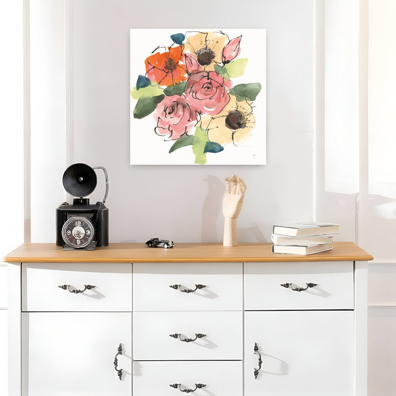 Bouquet tendance III, art floral contemporain, H 18 po x l 18 po
