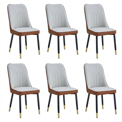 Chaise d'appoint rembourrée en similicuir (dossier de 6)