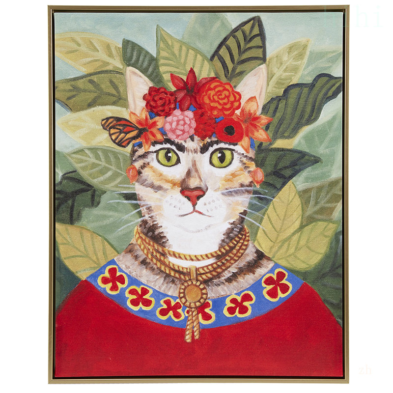 Art mural sur toile, "Bohemian Cat In Forest"
