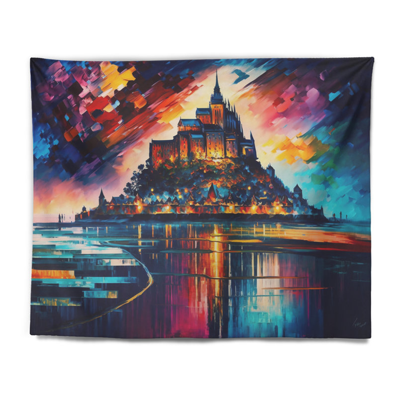 Polyester coloré Ville de Mont - Tapisserie paysages urbains, H 32 po x l 39 po