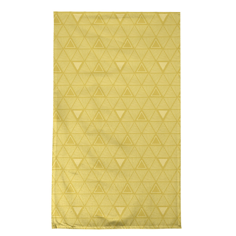 Torchon triangle dessiné à la main, Jaune, Polyester sergé