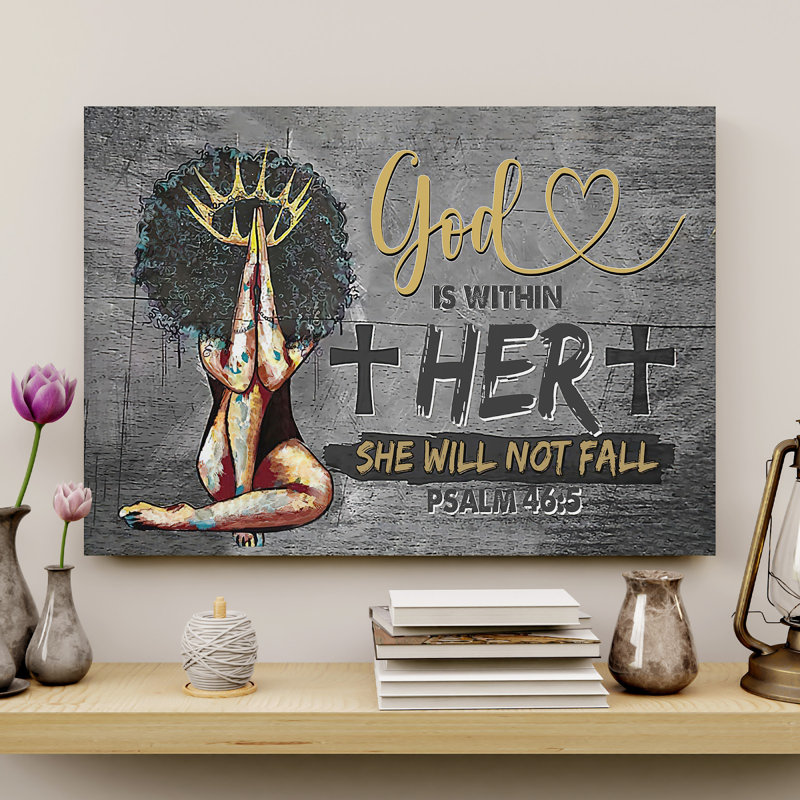«God Is sein Her Her», toile tendue avec châssis «In God We Trust», décor à la maison noir et doré
