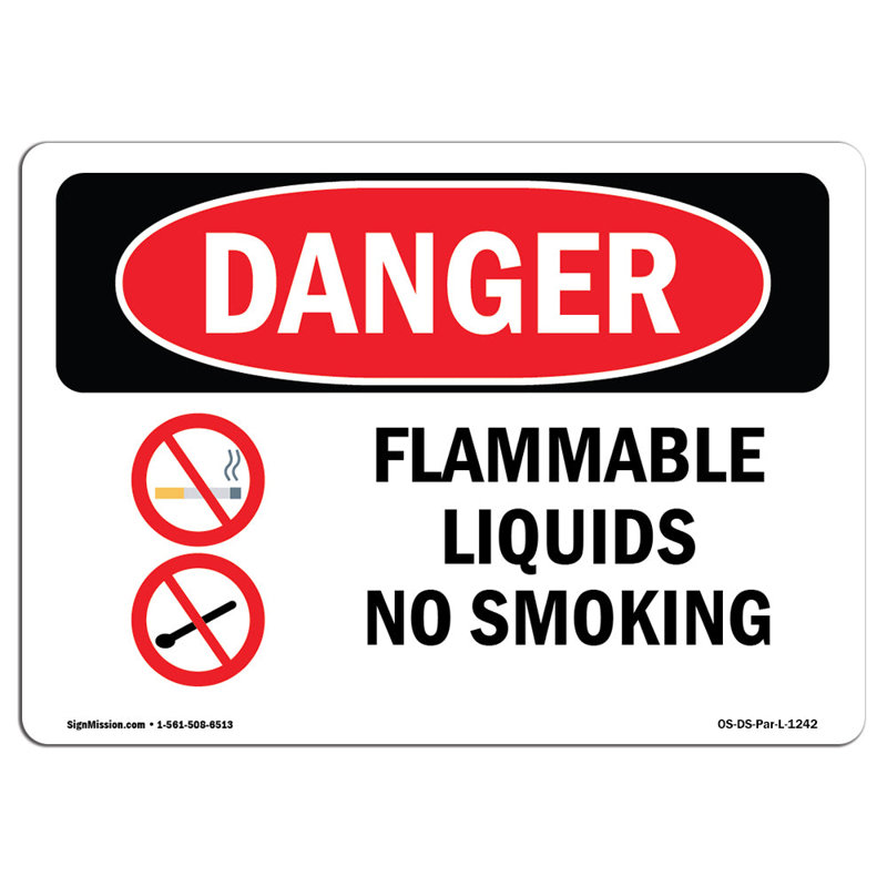 Plaque en aluminium pour liquides inflammables 12 x 18, H 18 po x l 24 po x P 0,1 po