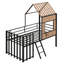 Lit mezzanine en métal avec toit, fenêtre, garde-corps et échelle-2097768162