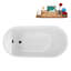 59" Streamline Soaking Freestanding Tub and Tray With Internal Drain-102287609
