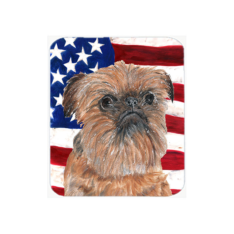 Planche à découper en verre American Flag Griffon de Bruxelles patriotique de Trinidad