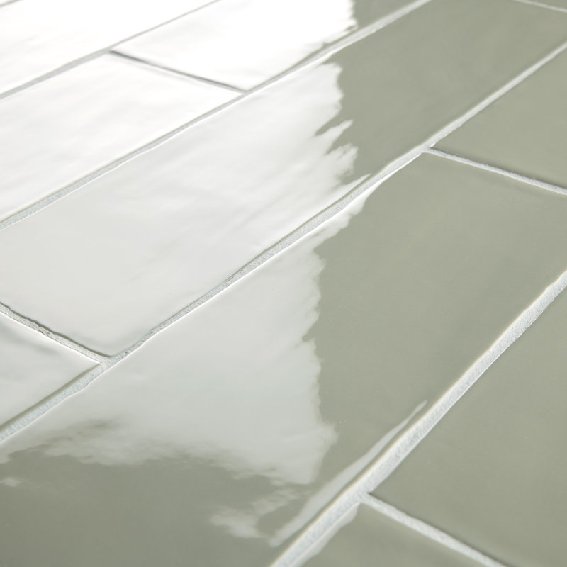 Chester 3" x 12" Ceramic Subway Wall Tile, Sage Green
