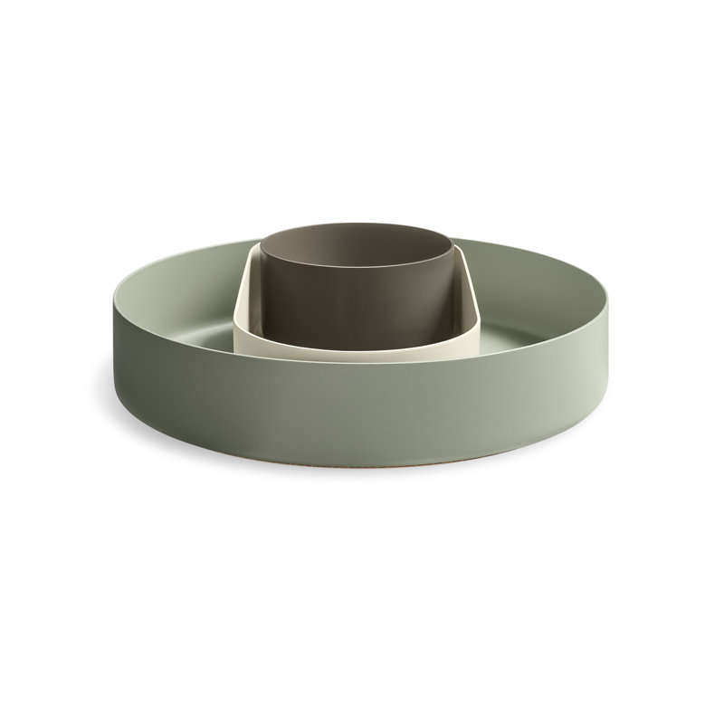 Ends Desk Organizer Set, Green/Ivory/Gray