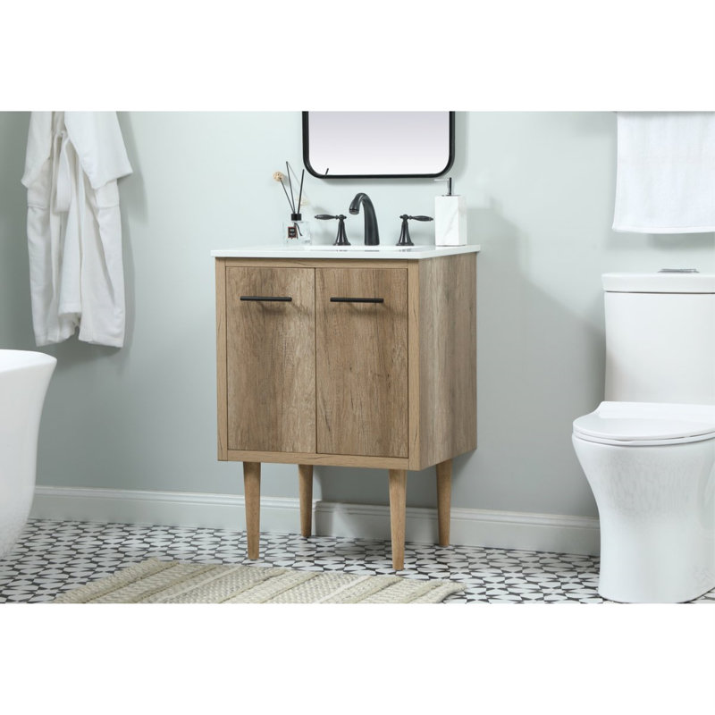 Ensemble de meuble-lavabo simple 24 po Cyrus, Chêne naturel