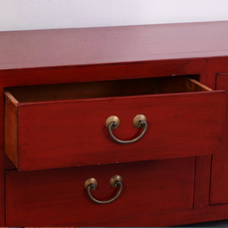 Meuble télé rouge rétro