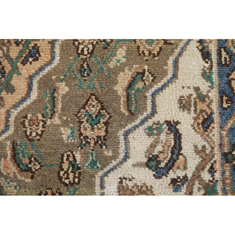 Tapis pêche unique en laine 6 pi 5 po x 9 pi 5 po x 11 pi 8 po
