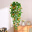 2 plantes suspendues artificielles, fausses plantes suspendues vignes Pothos avec fleurs oranges pour un décor intérieur et extérieur (sans paniers)-129059706