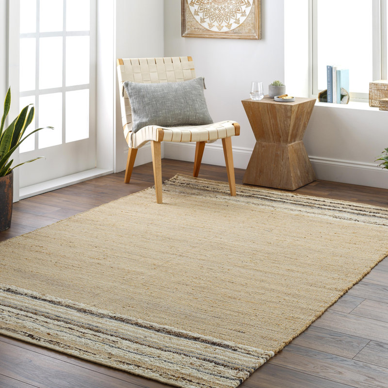 Striped Indoor Rug, Rectangle 9' x 12', Camel